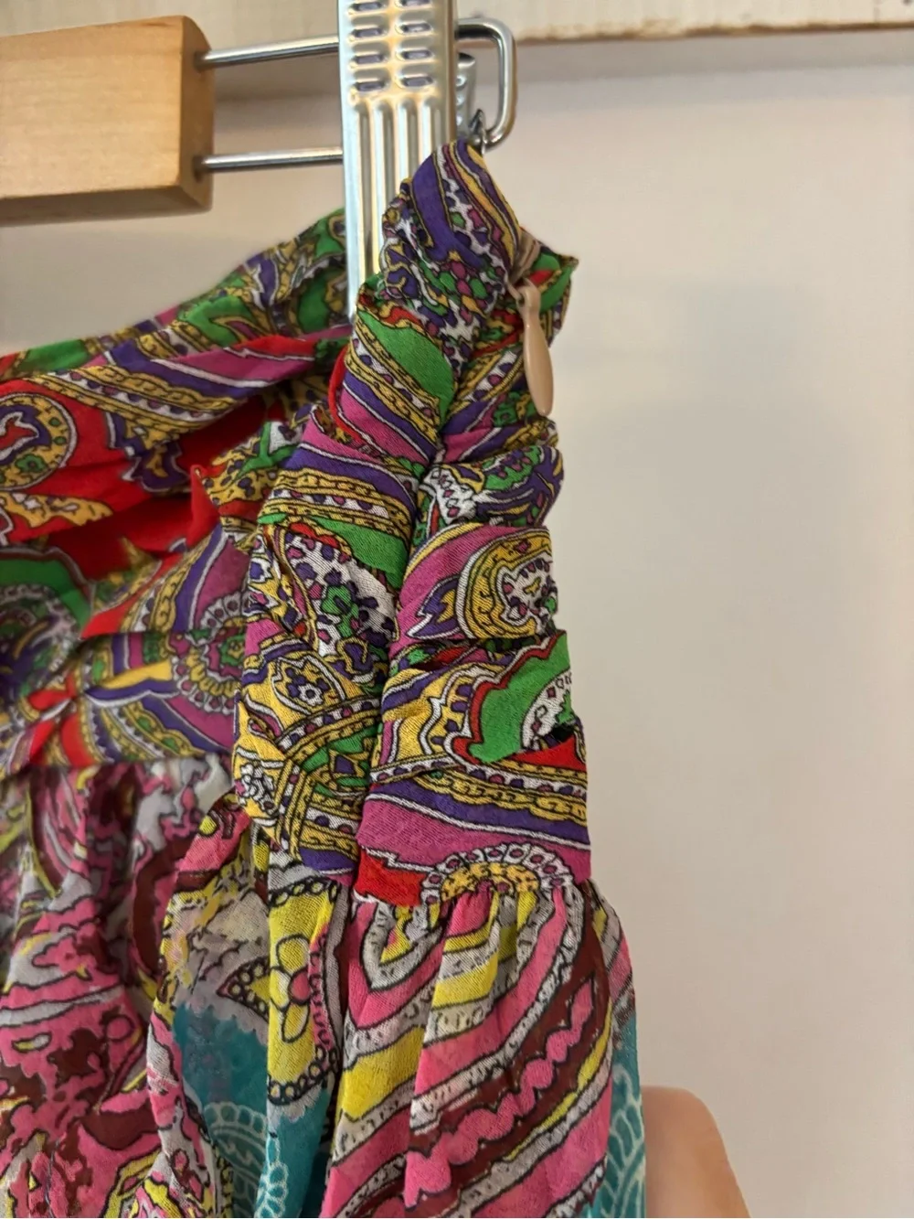 Zara Multicolor Paisley Ruffle Mini Skirt